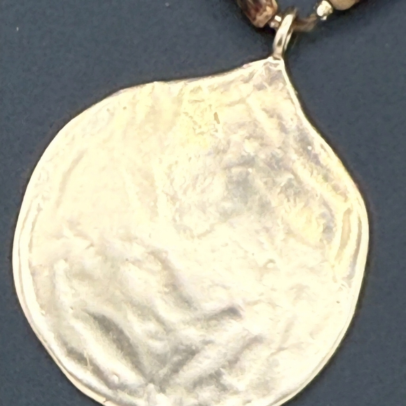 J. Jill Gold And Brown Multi Strand Necklace With A Metal Pendant - Picture 7 of 8